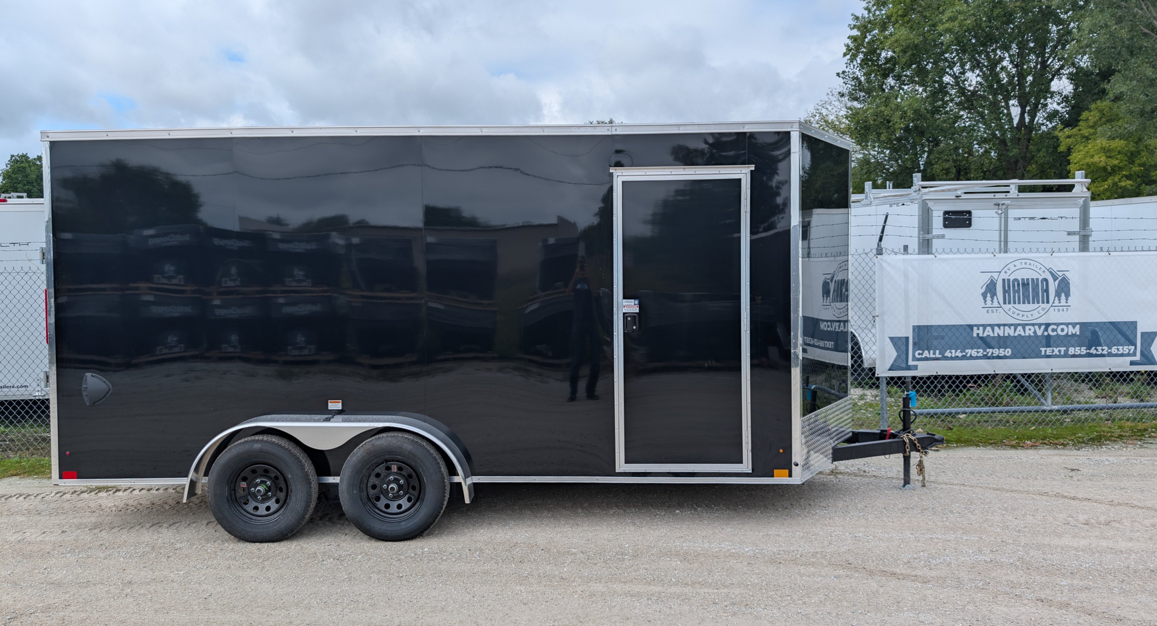 Cross Trailers 7X16 Arrow Wedge Tandem Axle Steel Cargo Trailer with Spring Assist Ramp Door- 6" Extra Height- Charcoal